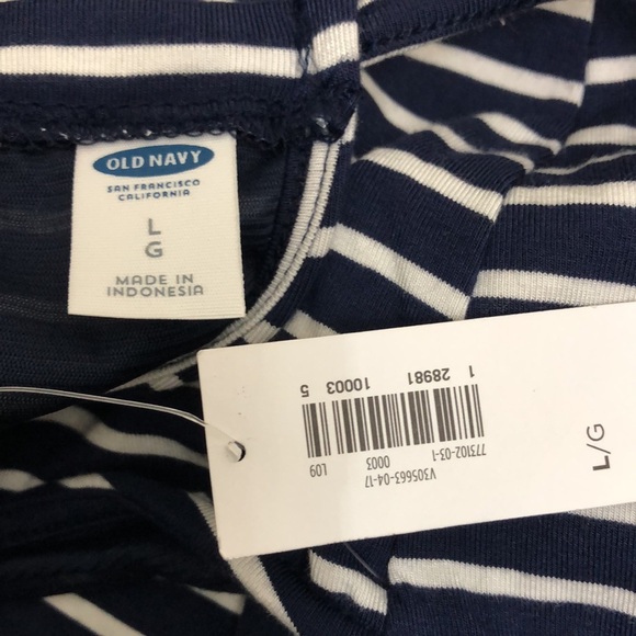 NWT- Old Navy High-Neck Ruffle-Hem Striped Maxi Dress - Picture 7 of 8